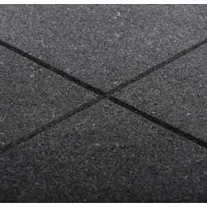 Gulv - Quad 1000x1000x25 mm gummiflis, c1 sort
