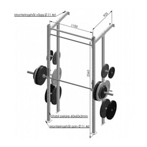 Veggmontert Crossmudul m chins D25 & D40